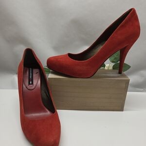Banana Republic x Mad Men Suede High Heels Pump Shoes Point Toe Red Women’s 8